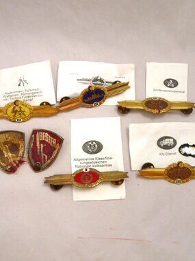 7 German military pins uniform bar brass
